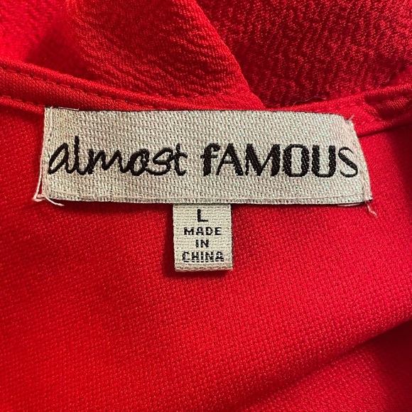 Hot Topic Almost Famous Cold Shoulder Dress Fit & Flare Above Knee Red Size L - Picture 10 of 14